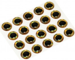 3D Epoxy Fish Eyes, Holographic Gold, 10 mm